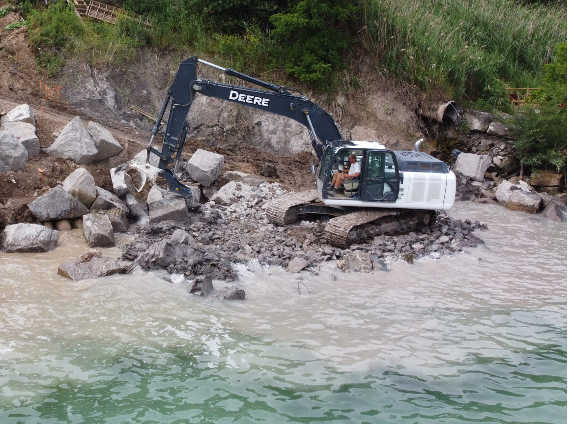 constructing shoreline