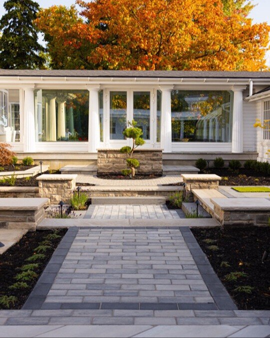 Complex Stone Steps to Pathways and Sunken Transitions